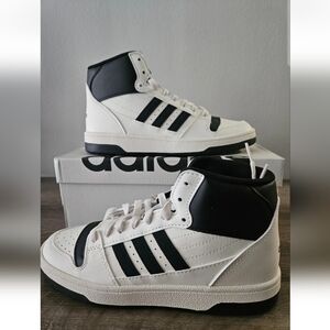 adidas Break Start Mid W Women's Mid Top Basketball Sneakers White Black Lace Up